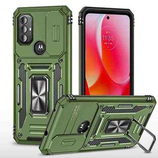 For Motorola Moto G Power 2022 Armor PC + TPU Camera Shield Phone Case(Olive Green)