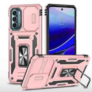 For Motorola Moto G Stylus 5G 2022 Armor PC + TPU Camera Shield Phone Case(Rose Gold)