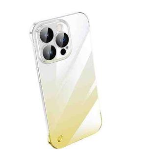 For iPhone 14 Pro Max Frameless Cool Gradient PC Phone Case(Yellow)