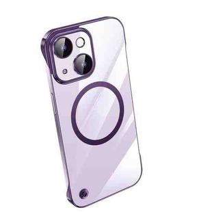 For iPhone 14 Electroplating Frameless Magsafe Magnetic PC Phone Case(Deep Purple)