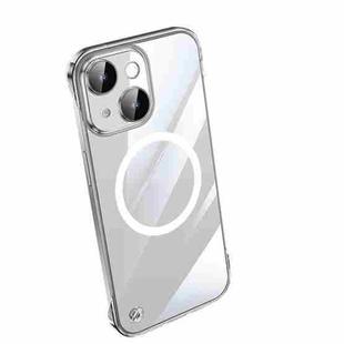 For iPhone 14 Electroplating Frameless Magsafe Magnetic PC Phone Case(Transparent)