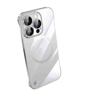 For iPhone 13 Pro Electroplating Frameless Magsafe Magnetic PC Phone Case(Silver)