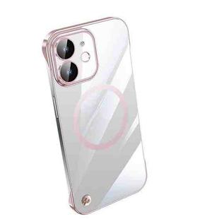For iPhone 12 mini Electroplating Frameless Magsafe Magnetic PC Phone Case(Pink)