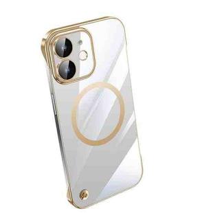 For iPhone 12 mini Electroplating Frameless Magsafe Magnetic PC Phone Case(Gold)