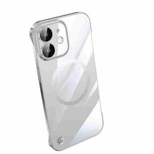 For iPhone 12 mini Electroplating Frameless Magsafe Magnetic PC Phone Case(Silver)