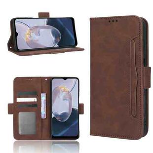 For Motorola Moto E22 / E22i Skin Feel Calf Texture Card Slots Leather Phone Case(Brown)