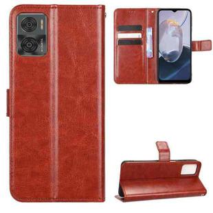 For Motorola Moto E22 / E22i Retro Crazy Horse Texture Leather Phone Case(Brown)