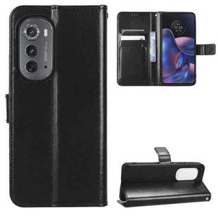 For Motorola Edge 2022 Retro Crazy Horse Texture Leather Phone Case(Black)