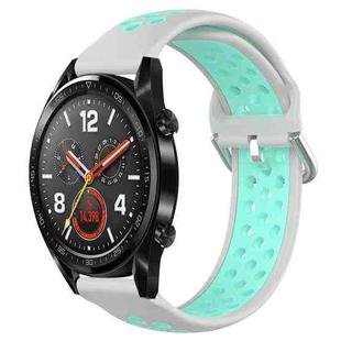 For Huawei Watch GT 46mm / 42mm 22mm Clasp Two Color Sport Watch Band (Grey)
