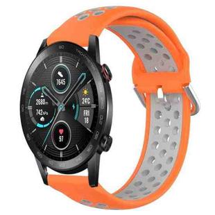 For Huawei Honor Magic Watch 2 46mm 22mm Clasp Two Color Sport Watch Band(Orange + Grey)