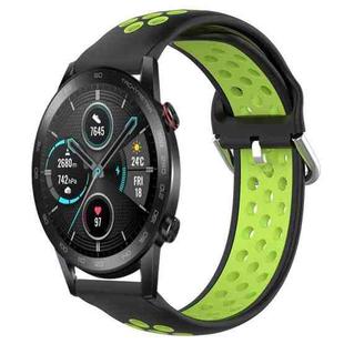 For Huawei Honor Magic Watch 2 46mm 22mm Clasp Two Color Sport Watch Band (Black+green)