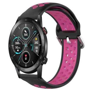 For Huawei Honor Magic Watch 2 46mm 22mm Clasp Two Color Sport Watch Band (Blue + Magenta)