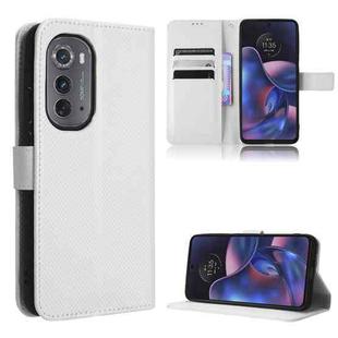For Motorola Edge 2022 Diamond Texture Leather Phone Case(White)
