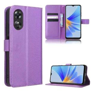 For OPPO A17 Diamond Texture Leather Phone Case(Purple)