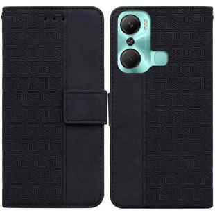 For Infinix Hot 12 Pro Geometric Embossed Flip Leather Phone Case(Black)