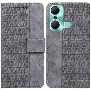 For Infinix Hot 12 Pro Geometric Embossed Flip Leather Phone Case(Grey)