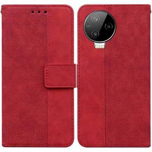 For Infinix Note 12 Pro 4G Geometric Embossed Flip Leather Phone Case(Red)