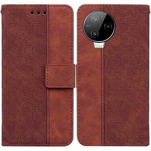 For Infinix Note 12 Pro 4G Geometric Embossed Flip Leather Phone Case(Brown)