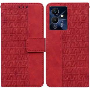 For Infinix Note 12 Pro 5G Geometric Embossed Flip Leather Phone Case(Red)