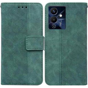 For Infinix Note 12 Pro 5G Geometric Embossed Flip Leather Phone Case(Green)