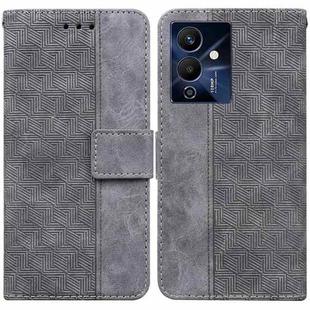 For Infinix Note 12 Pro 5G Geometric Embossed Flip Leather Phone Case(Grey)