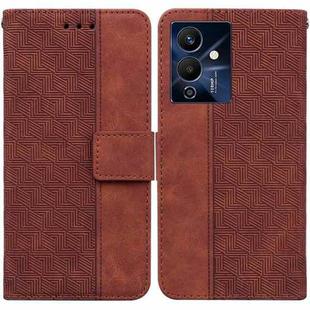 For Infinix Note 12 Pro 5G Geometric Embossed Flip Leather Phone Case(Brown)