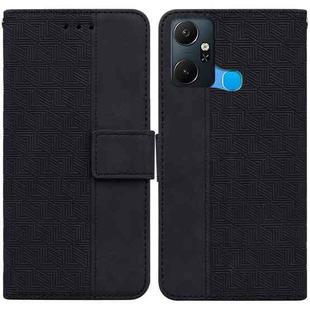 For Infinix Smart 6 Plus Geometric Embossed Flip Leather Phone Case(Black)