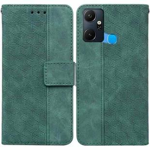 For Infinix Smart 6 Plus Geometric Embossed Flip Leather Phone Case(Green)