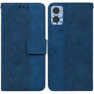 For Motorola Moto E22/E22i Geometric Embossed Flip Leather Phone Case(Blue)