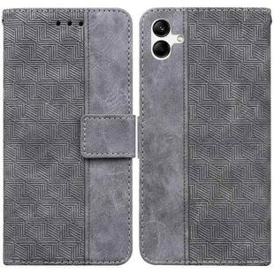 For Samsung Galaxy A04/M13 5G Geometric Embossed Flip Leather Phone Case(Grey)