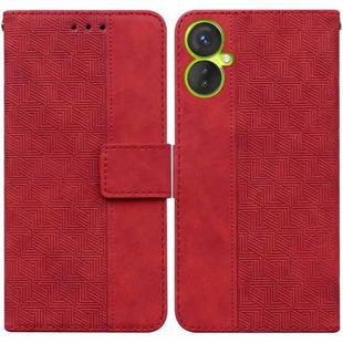 For Tecno Camon 19 Neo Geometric Embossed Flip Leather Phone Case(Red)