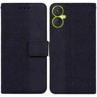 For Tecno Camon 19 Neo Geometric Embossed Flip Leather Phone Case(Black)