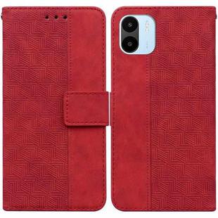 For Xiaomi Redmi A1 Geometric Embossed Flip Leather Phone Case(Red)