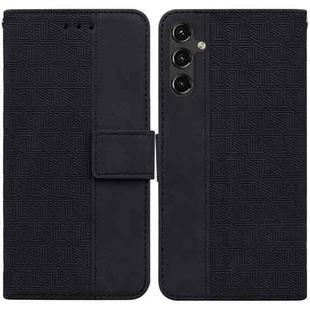 For Samsung Galaxy A14 5G Geometric Embossed Flip Leather Phone Case(Black)