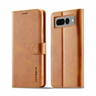 For Google Pixel 7 LC.IMEEKE Calf Texture Horizontal Flip Leather Case(Yellow)