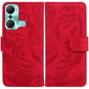 For Infinix Hot 12 Pro Tiger Embossing Pattern Horizontal Flip Leather Phone Case(Red)