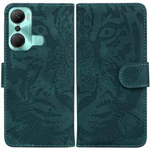 For Infinix Hot 12 Pro Tiger Embossing Pattern Horizontal Flip Leather Phone Case(Green)