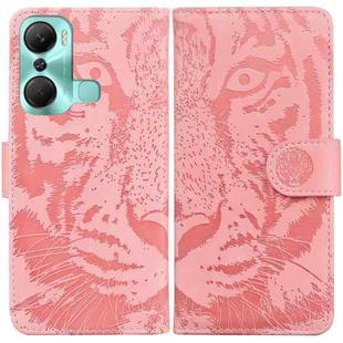 For Infinix Hot 12 Pro Tiger Embossing Pattern Horizontal Flip Leather Phone Case(Pink)