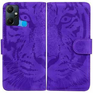 For Infinix Smart 6 Plus Tiger Embossing Pattern Horizontal Flip Leather Phone Case(Purple)