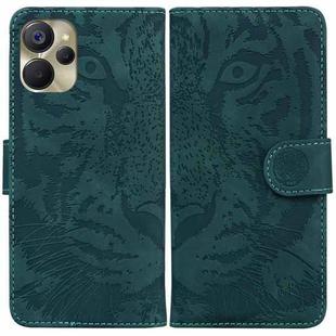For Realme 9i 5G Tiger Embossing Pattern Horizontal Flip Leather Phone Case(Green)