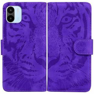 For Xiaomi Redmi A1 Tiger Embossing Pattern Horizontal Flip Leather Phone Case(Purple)