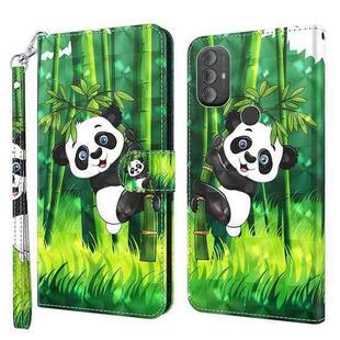 For Motorola Moto G Power 2022 3D Painting Pattern TPU + PU Phone Case(Panda Climbing Bamboo)