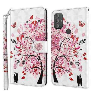 For Motorola Moto G Power 2022 3D Painting Pattern TPU + PU Phone Case(Cat Under The Tree)