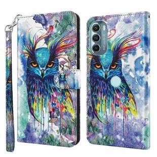 For Motorola Moto G Stylus 5G 2022 3D Painting Pattern TPU + PU Phone Case(Watercolor Owl)