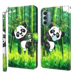 For Motorola Moto G Stylus 5G 2022 3D Painting Pattern TPU + PU Phone Case(Panda Climbing Bamboo)