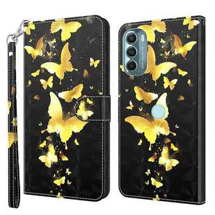For Motorola Moto G Stylus 5G 2022 3D Painting Pattern TPU + PU Phone Case(Gold Butterfly)
