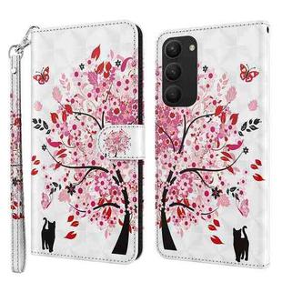 For Samsung Galaxy S23+ 5G 3D Painting Pattern TPU + PU Phone Case(Cat Under The Tree)
