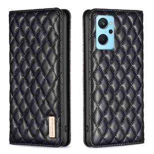 For OPPO A76 4G / A36 4G / K10 4G / Realme 9i Diamond Lattice Magnetic Leather Flip Phone Case(Black)
