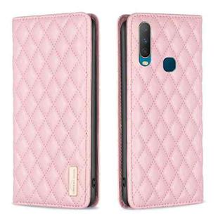 For vivo Y11 / Y15 / Y12 / Y17 Diamond Lattice Magnetic Leather Flip Phone Case(Pink)