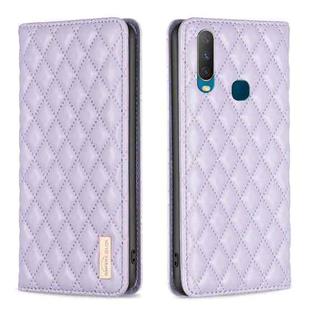 For vivo Y11 / Y15 / Y12 / Y17 Diamond Lattice Magnetic Leather Flip Phone Case(Purple)